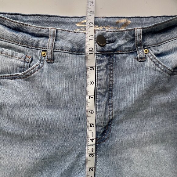 Seven7 Light Wash High Rise Slim Straight Denim Blue Jeans Womens Size 14 - Picture 8 of 9